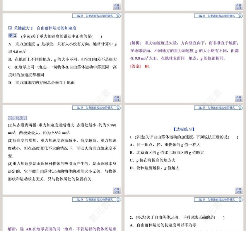 第5节自由落体运动 PPT 模板第6张