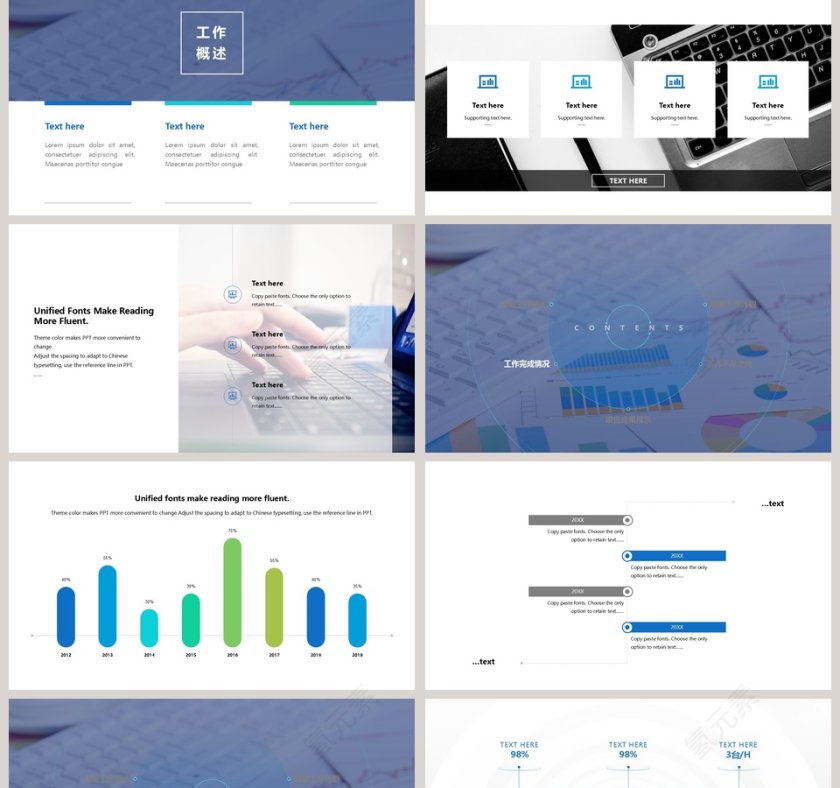 公司企业年终总结汇报PPT模板第2张