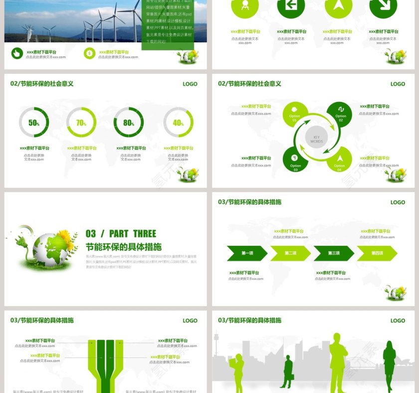 2018环保公益宣传PPT模板环保PPT第3张