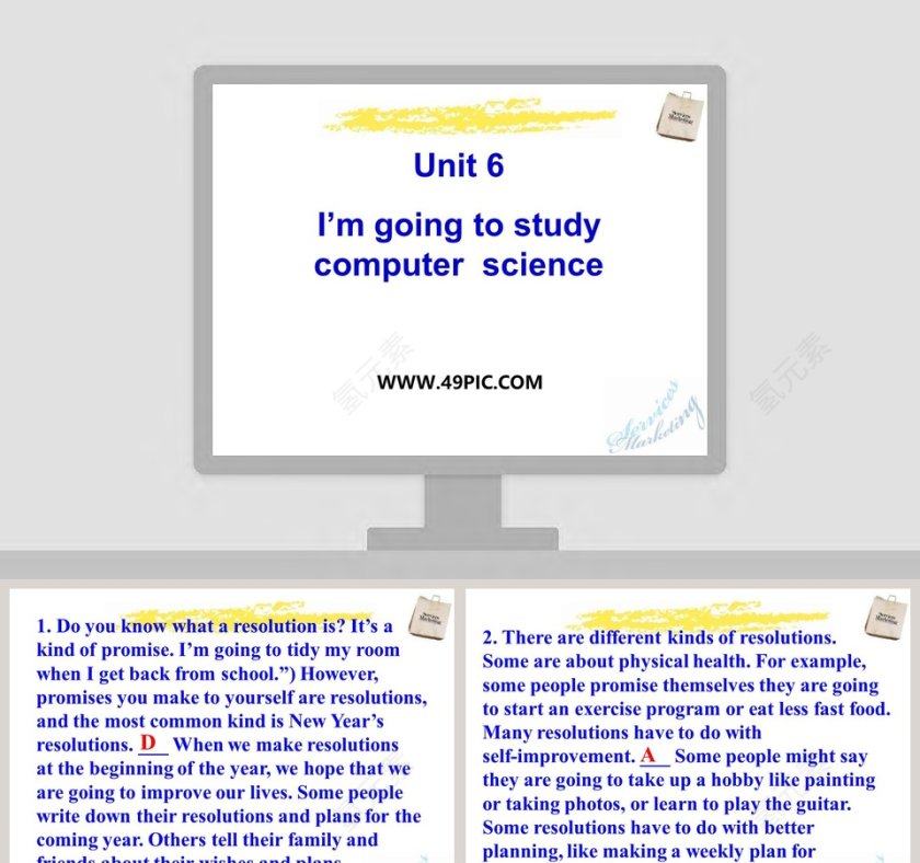 Unit 6-Im going to study computer  science教学ppt课件第1张