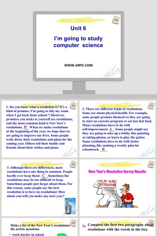 Unit 6-Im going to study computer  science教学ppt课件