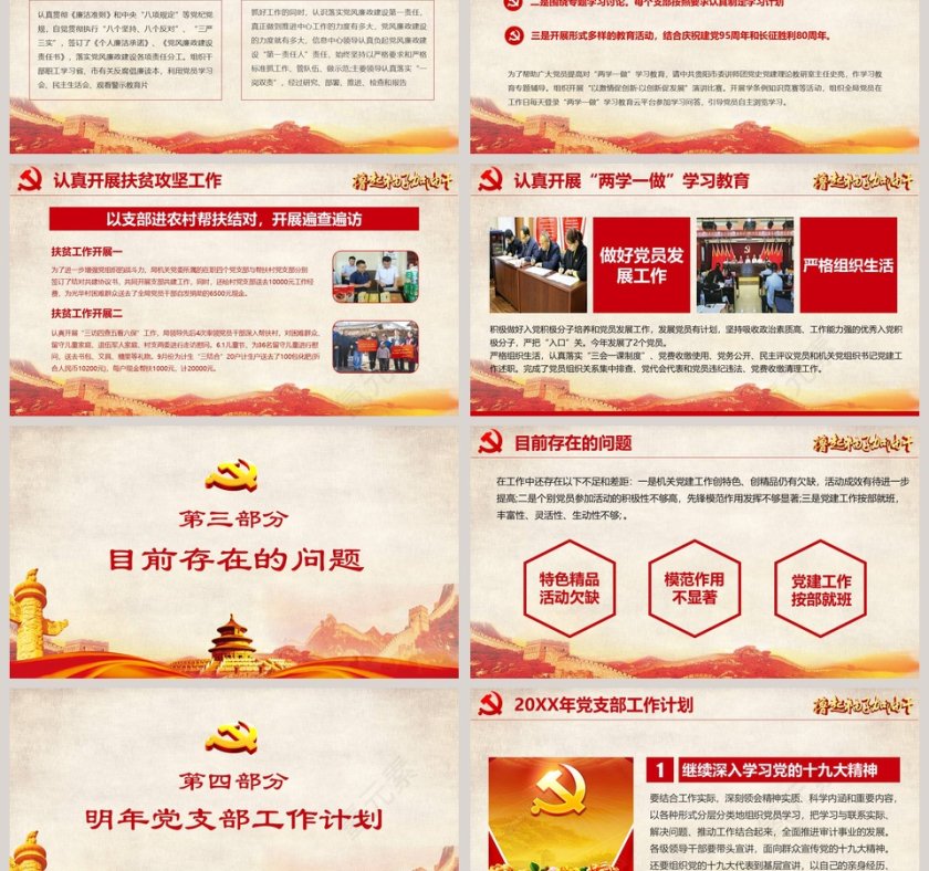 党务党支部述职工作报告党政工作汇报PPT 第3张