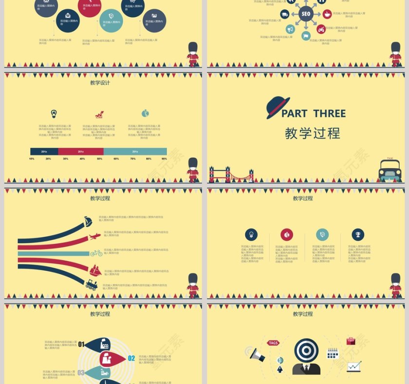 黄色简约清新教师说课设计分析ppt模板第3张