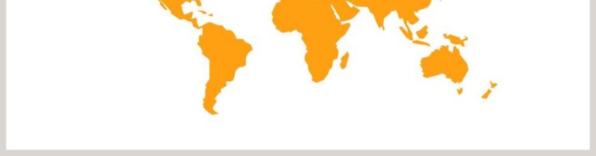 橙色背景带定位坐标世界地图PPT模板第2张