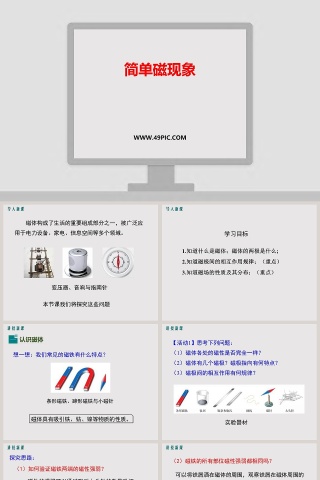 基于简单磁现象的PPT模板设计