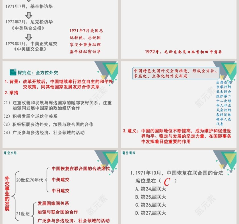 第五单元 国防建设与外交成就-外交事业的发展教学ppt课件第3张