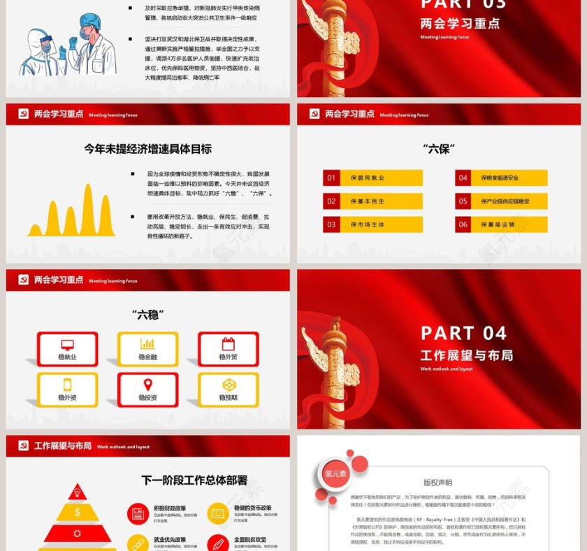 两会精神学习报告专题党课PPT模板第3张