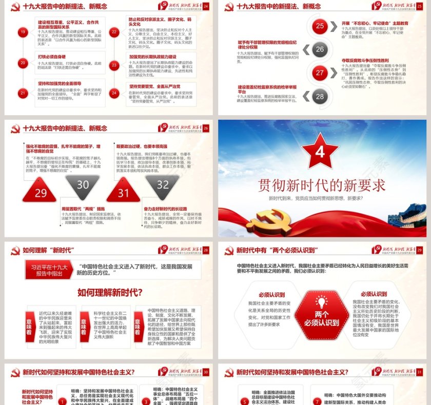 十九大会议精神学习不忘党支党员党课学习PPT模板第5张