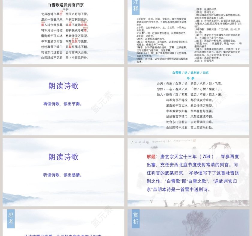 诗歌鉴赏白雪歌送武判官归京语文课件PPT第2张