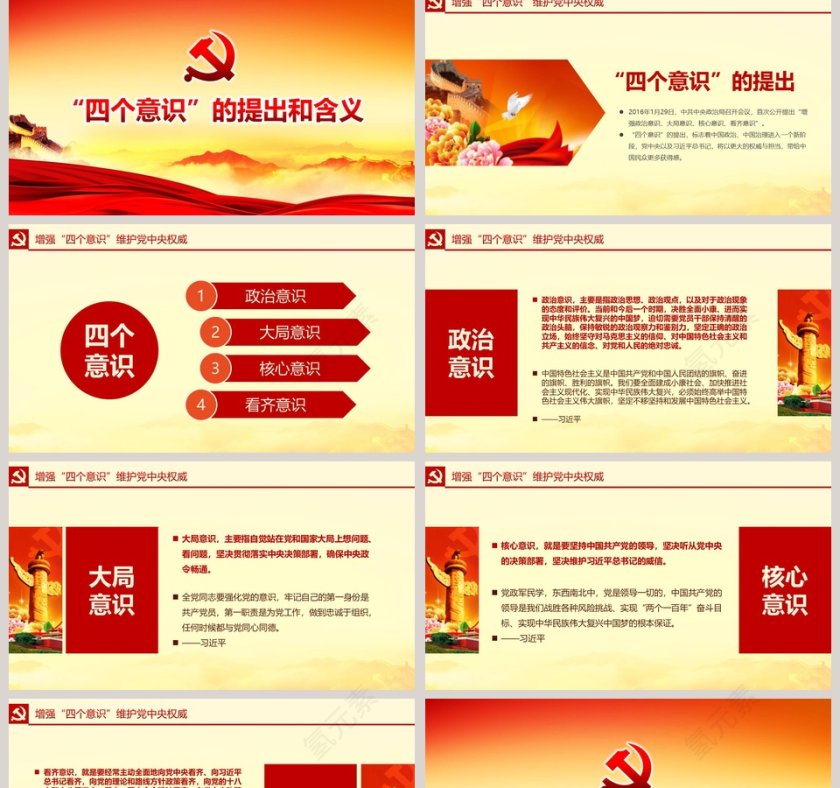 增强四个意识PPT第2张