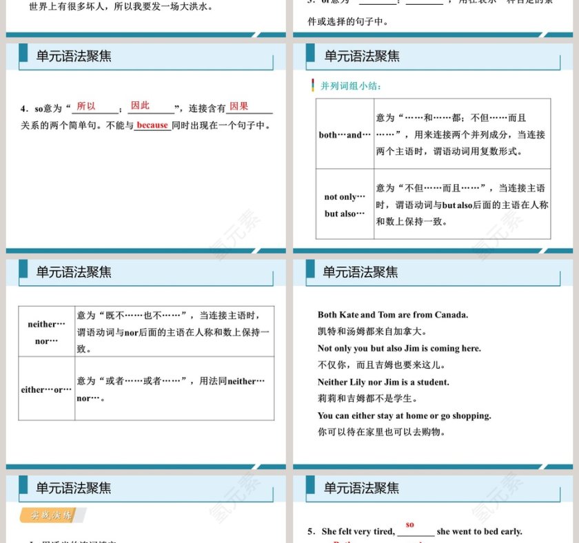 单元语法聚焦-并列连词教学ppt课件第2张