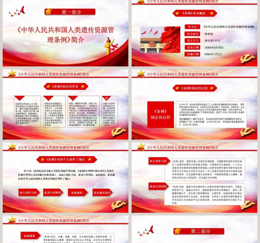 微党课中国人类遗传资源管理条例PPT模板第2张