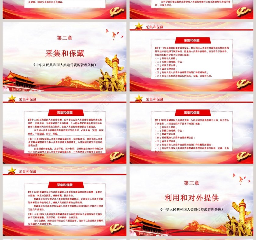 微党课中国人类遗传资源管理条例PPT模板第4张