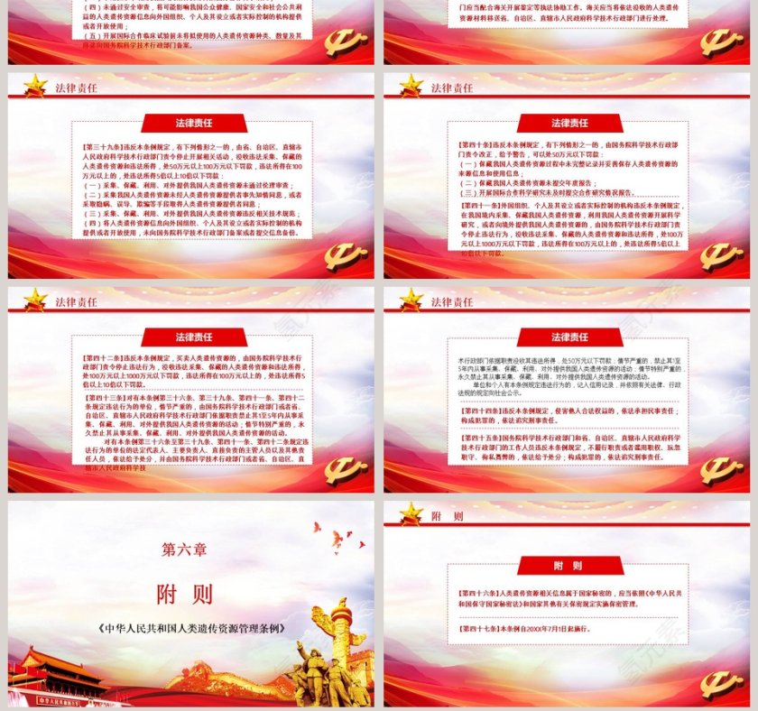 微党课中国人类遗传资源管理条例PPT模板第7张