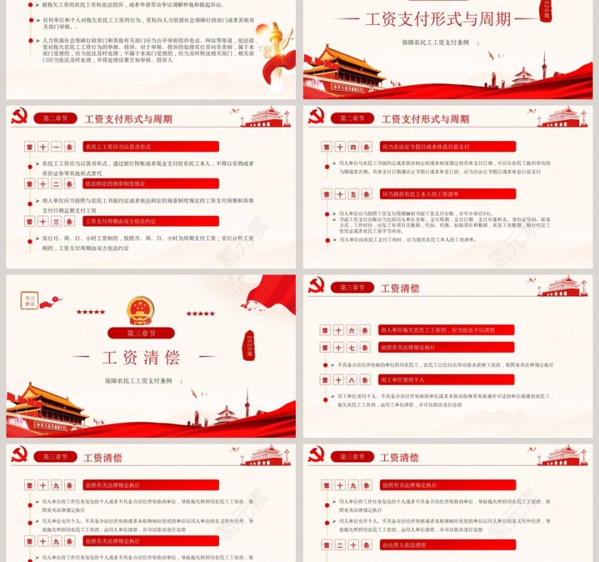 学习解读保障农民工工资支付条例PPT模板第3张