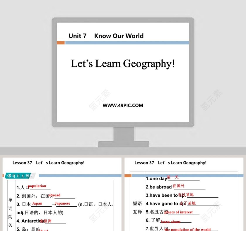 Lets Learn Geography-Unit 7教学ppt课件第1张