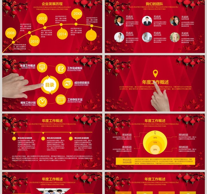 2019喜庆风企业发展历程时间轴ppt第2张