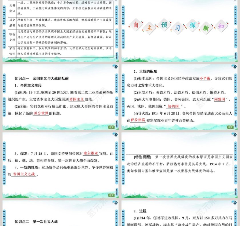 第七单元两次世界大战十月革命与国际秩序的演变_PPT模板第2张
