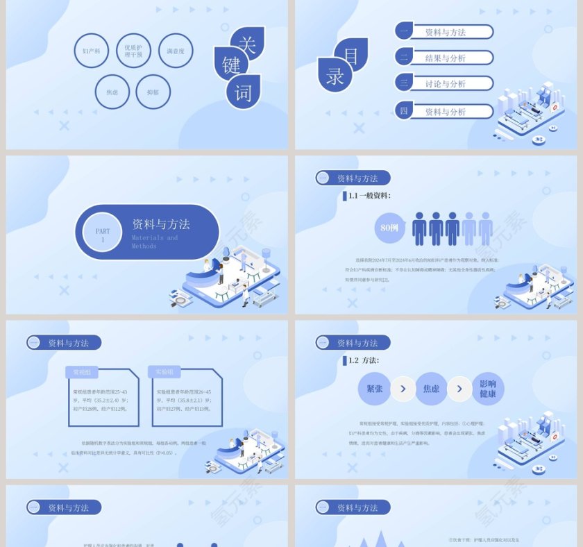 蓝色简约大气医学答辩PPT模板第2张