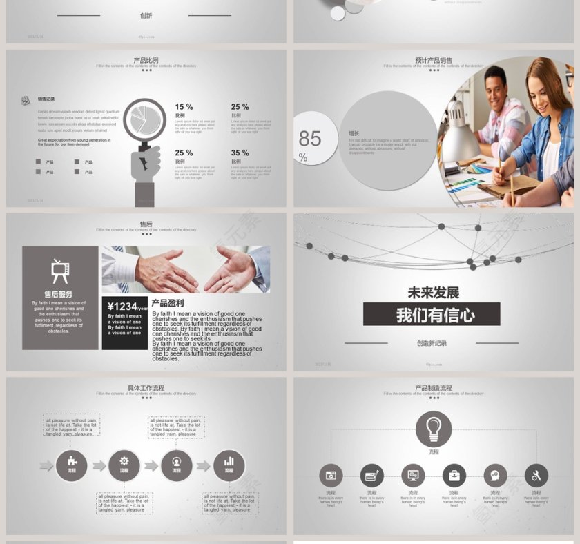 灰色点线科技风总结汇报PPT模板第4张