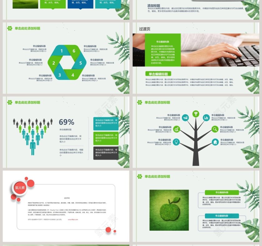 环境保护公益PPT模板环保PPT第4张