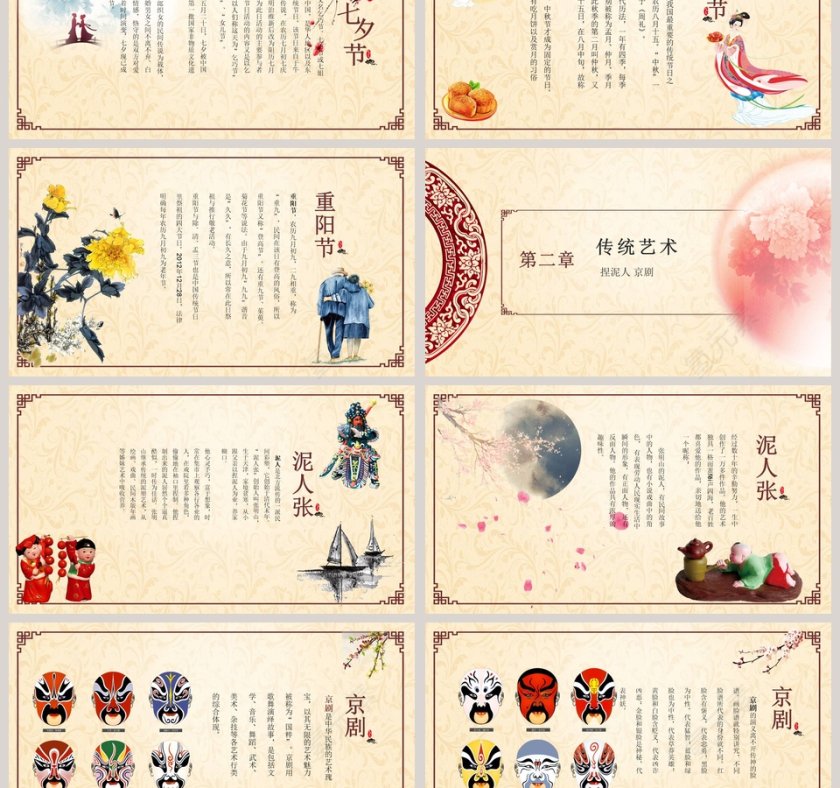 中国风中国传统文化节日总结ppt第3张