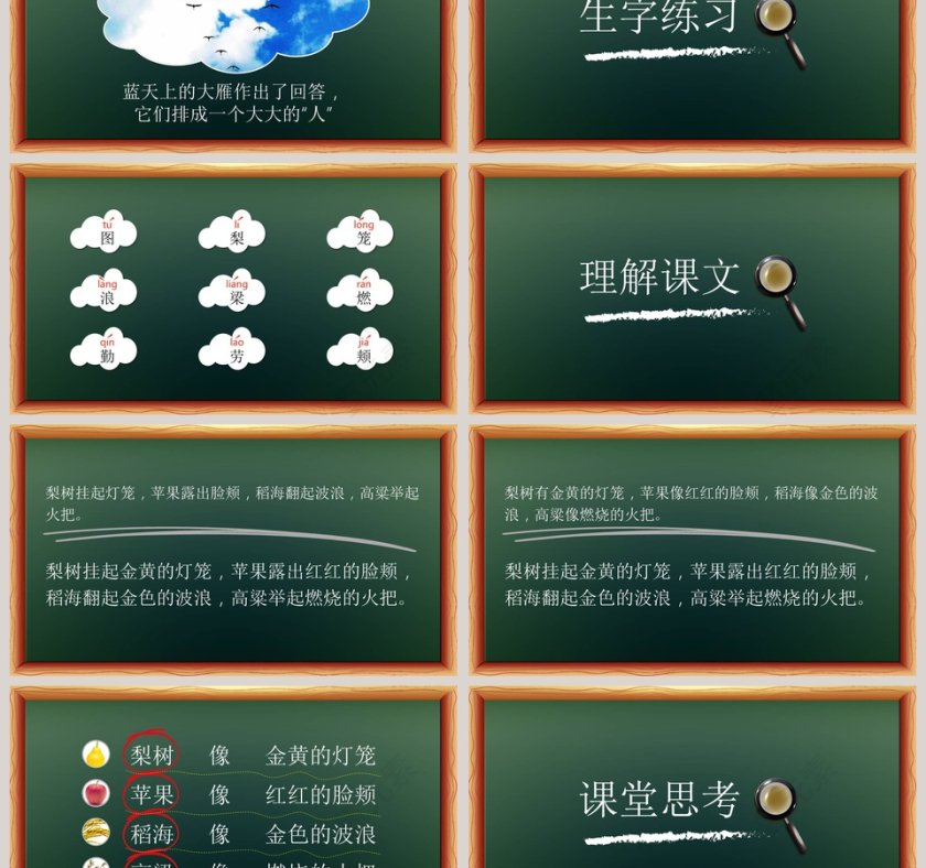 人教版二年级语文优质课件秋天的图画读书分享会说课ppt课件第3张