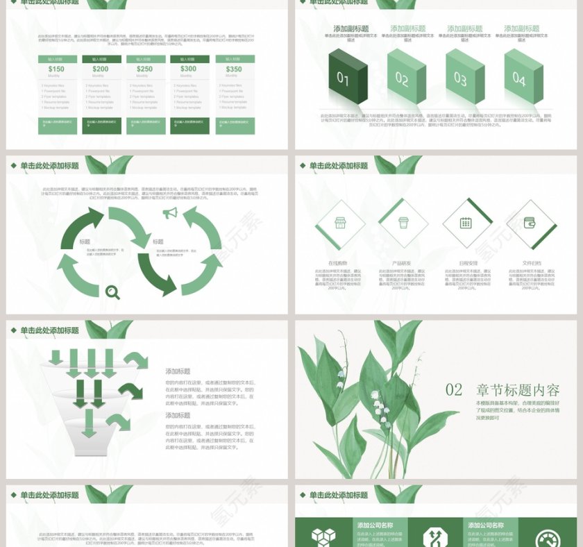 小清新工作汇报模板PPT第2张