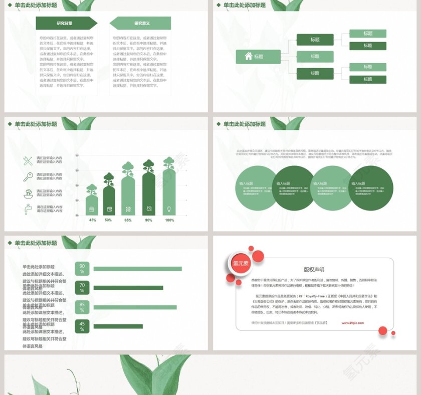 小清新工作汇报模板PPT第5张