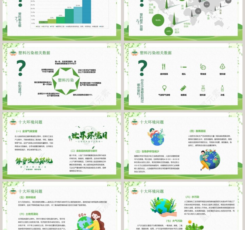 绿色环保世界环境日总结汇报PPT模板第3张