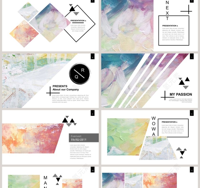 绚彩油画创意模板PPT第2张