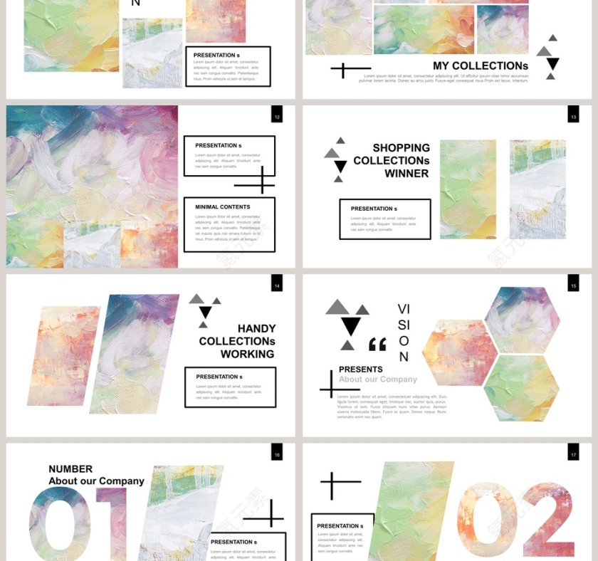 绚彩油画创意模板PPT第3张