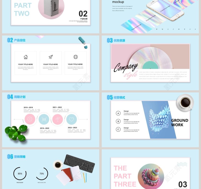 2019工作总结计划汇报PPT模版商业项目计划书第3张