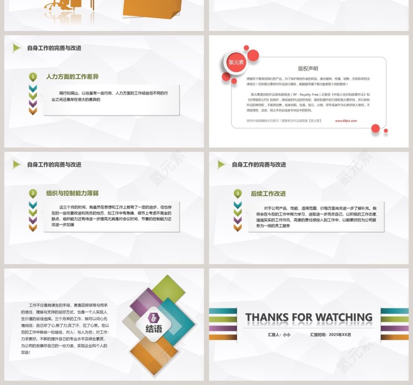 彩色简约部门经理述职报告ppt第4张