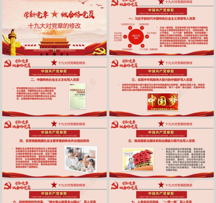 解读最新党章做合格党员PPT模板第2张