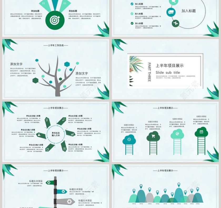 年中工作总结PPT模板第3张