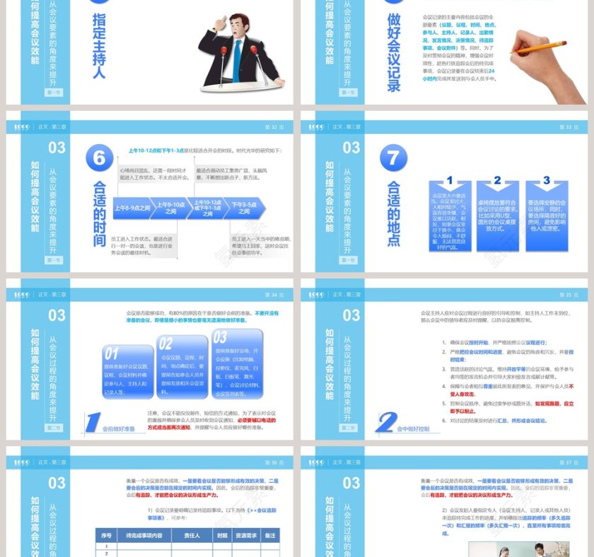 高效会议秘诀早会PPT模板第6张