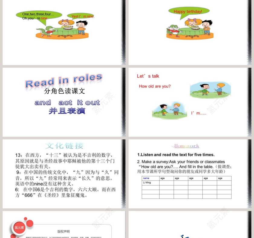 鲁教版英语三年级上册教学ppt课件第2张