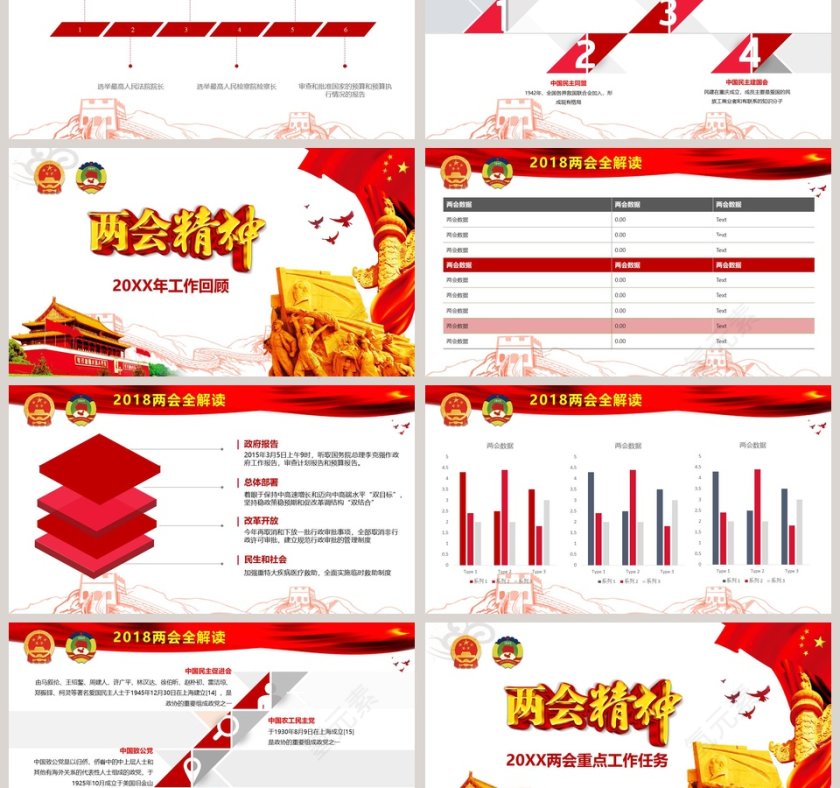 两会精神宣讲完全解读PPT模板第3张