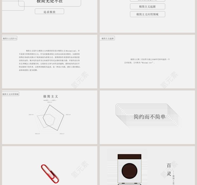 极简风格工作总结计划PPT模板第3张