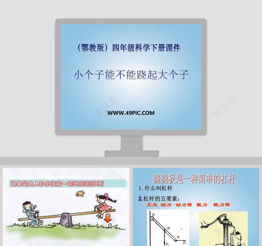 鄂教版四年级科学下册课件PPT模板第1张