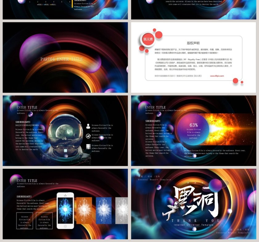 科技风黑洞商业计划书PPT模板第4张