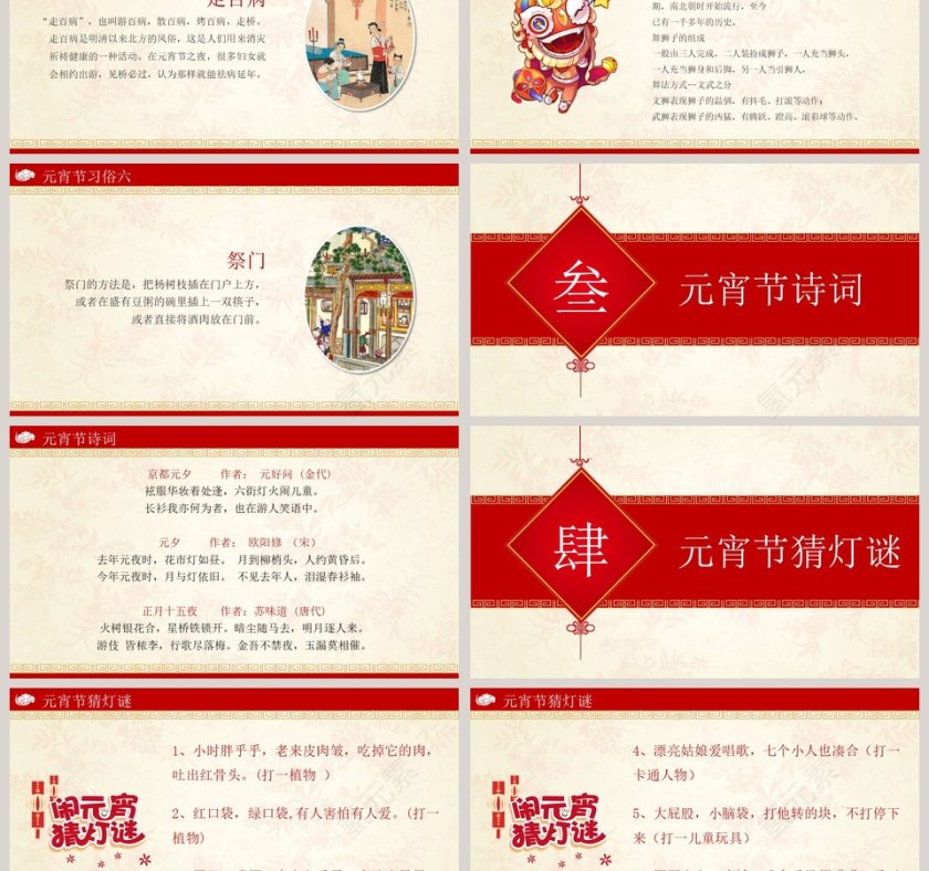 闹元宵元宵佳节主题班会习俗介绍PPT模板第3张