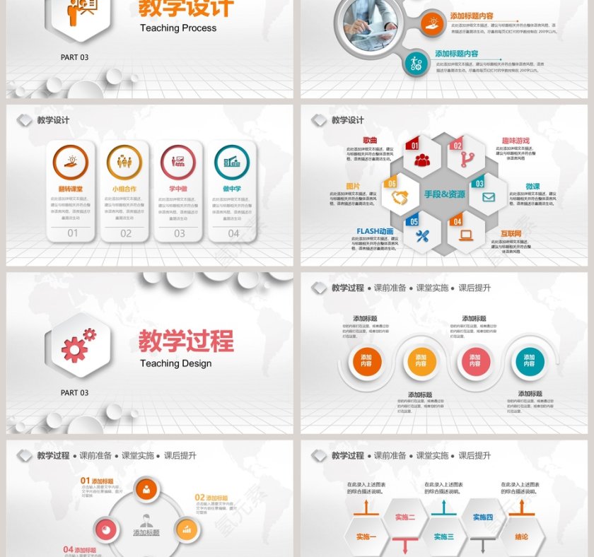 完整框架教学设计PPT模板第3张
