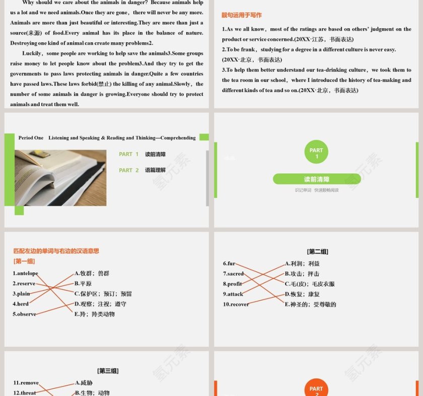 Unit 2 - Wildlife Protection PPT模板 - 保护野生动物ppt背景第2张