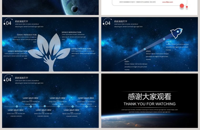 简约大气炫酷宇宙星空科技动态PPT模板第4张