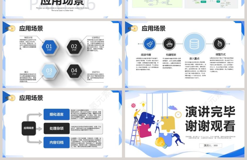 简约清新商务思维导图PPT模板第4张