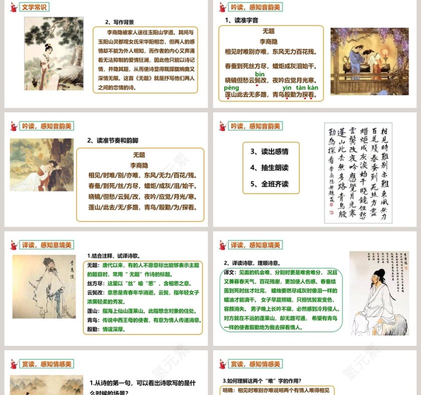 课文解读部编版九年级语文上册无题语文课件PPT第2张