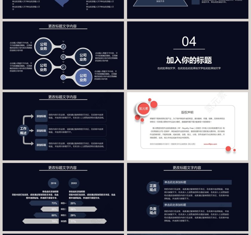互联网企业宣传模板公司ppt模板第4张