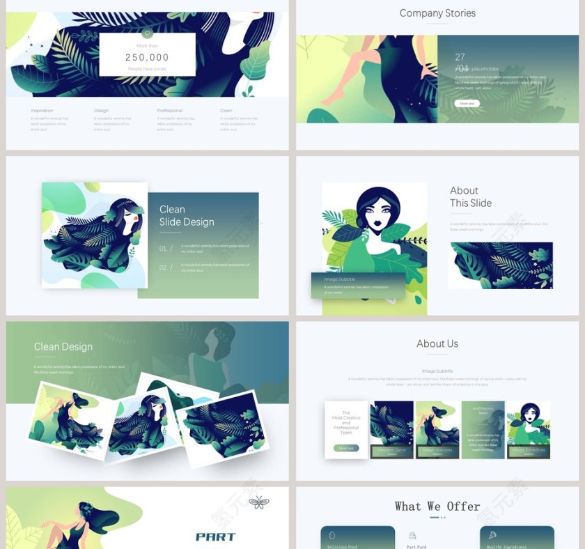 春姑娘创意插画PPT第2张